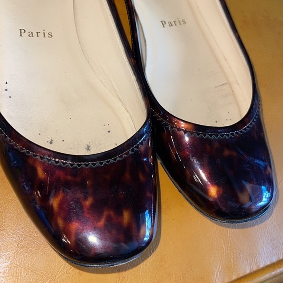 Christian Louboutin, size 39 (9), tortoise shell patent ballet flats - Picture 3 of 7